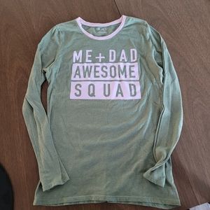 Girls Long Sleeve Tshirt Me+Dad Awesome Squad Medium 7/8